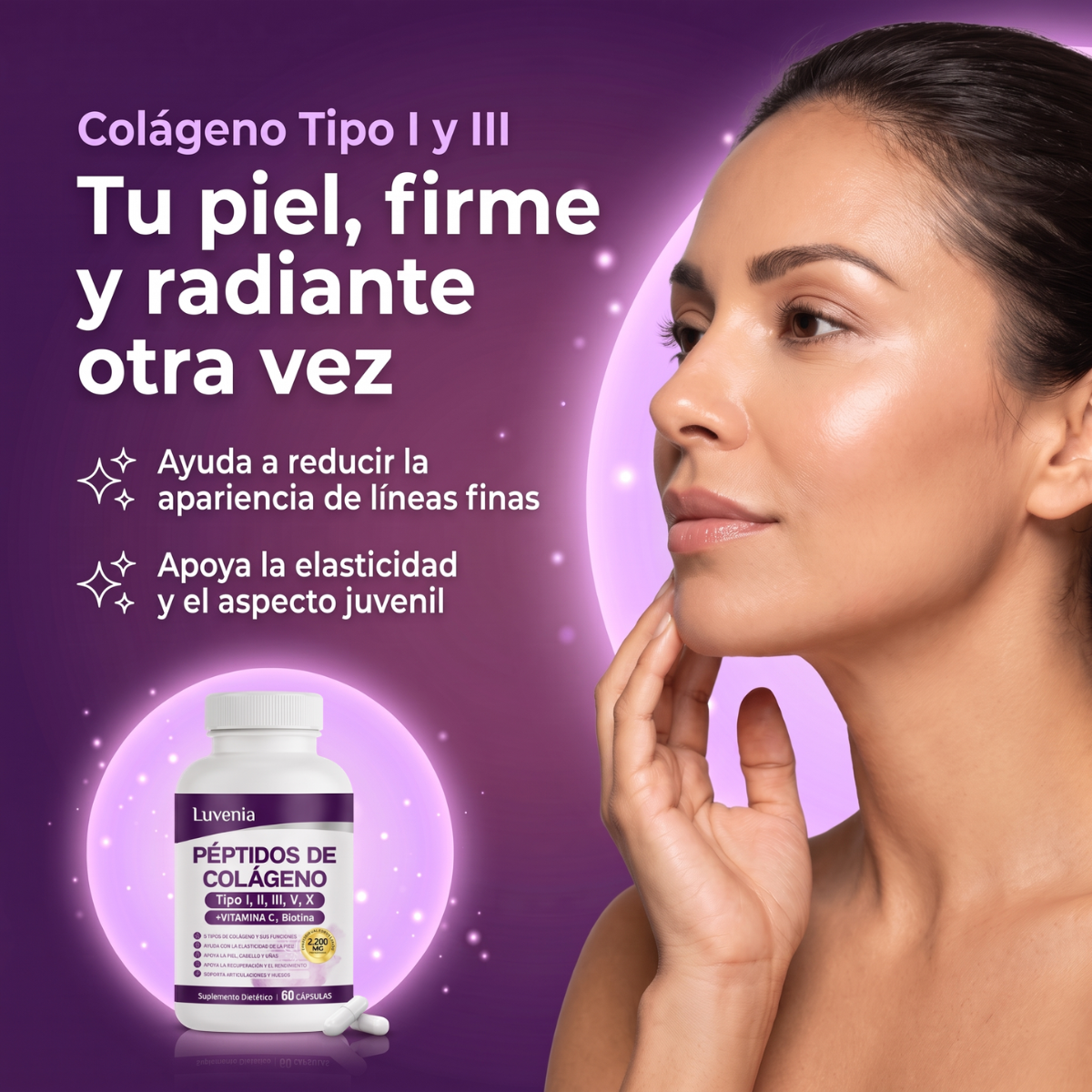 Péptidos de Colágeno (Piel firme, cabello fuerte y uñas sanas)