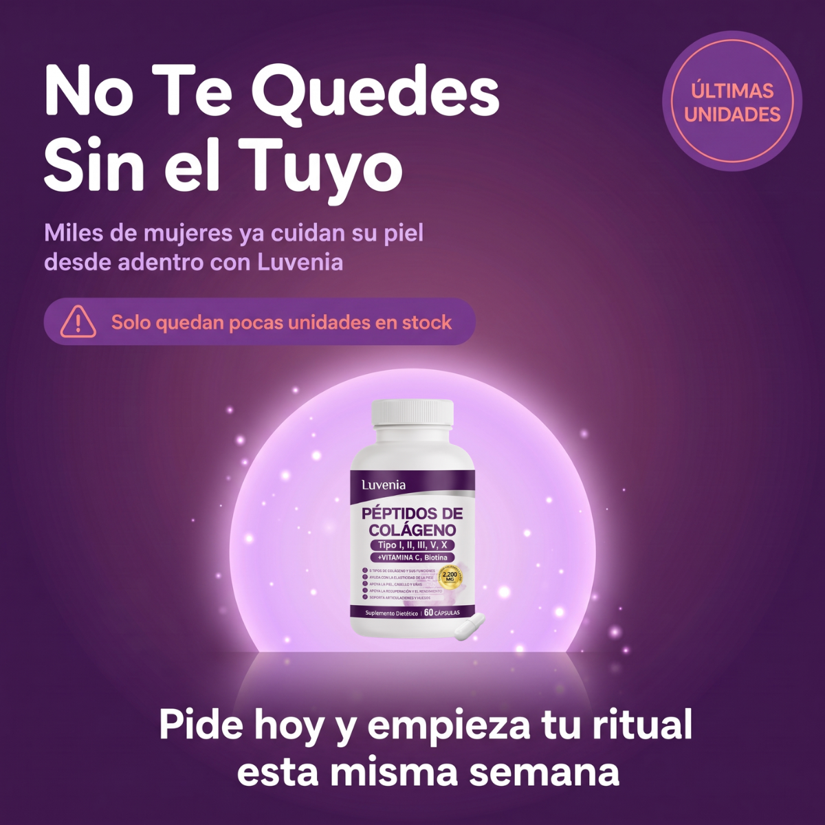 Péptidos de Colágeno (Piel firme, cabello fuerte y uñas sanas)